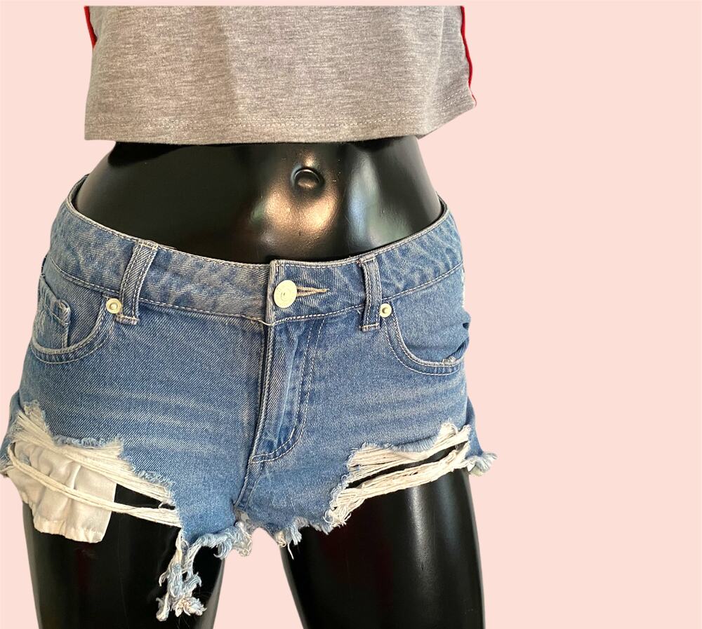 Forever 21 Distressed Zipper Shorts